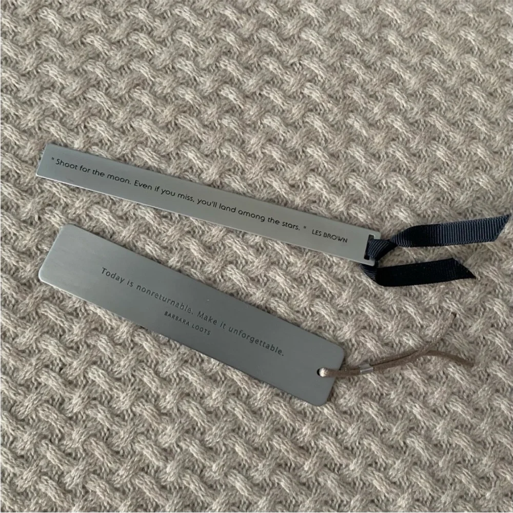Metal Inspirational Bookmarks Set | Silver Quote Bookmarks | Book Lover Gift